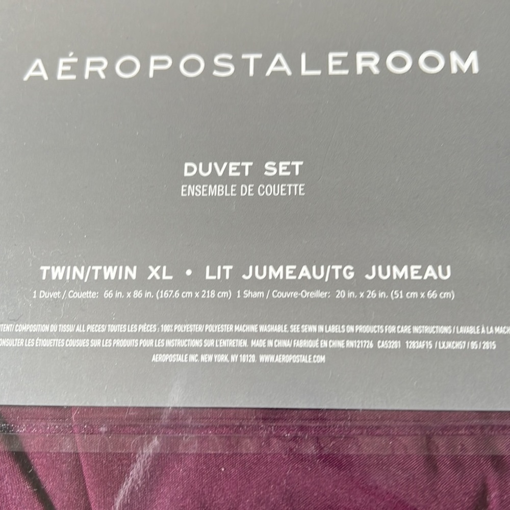 Aeropostale Purple Twin Duvet Cover Set - Picture 5 of 5